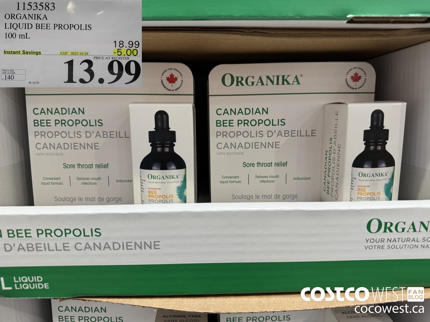 1153583 ORGANIKA LIQUID BEE PROPOLIS 100 mL ($5.00 INSTANT SAVINGS EXPIRES ON 2023-10-29) $13.99