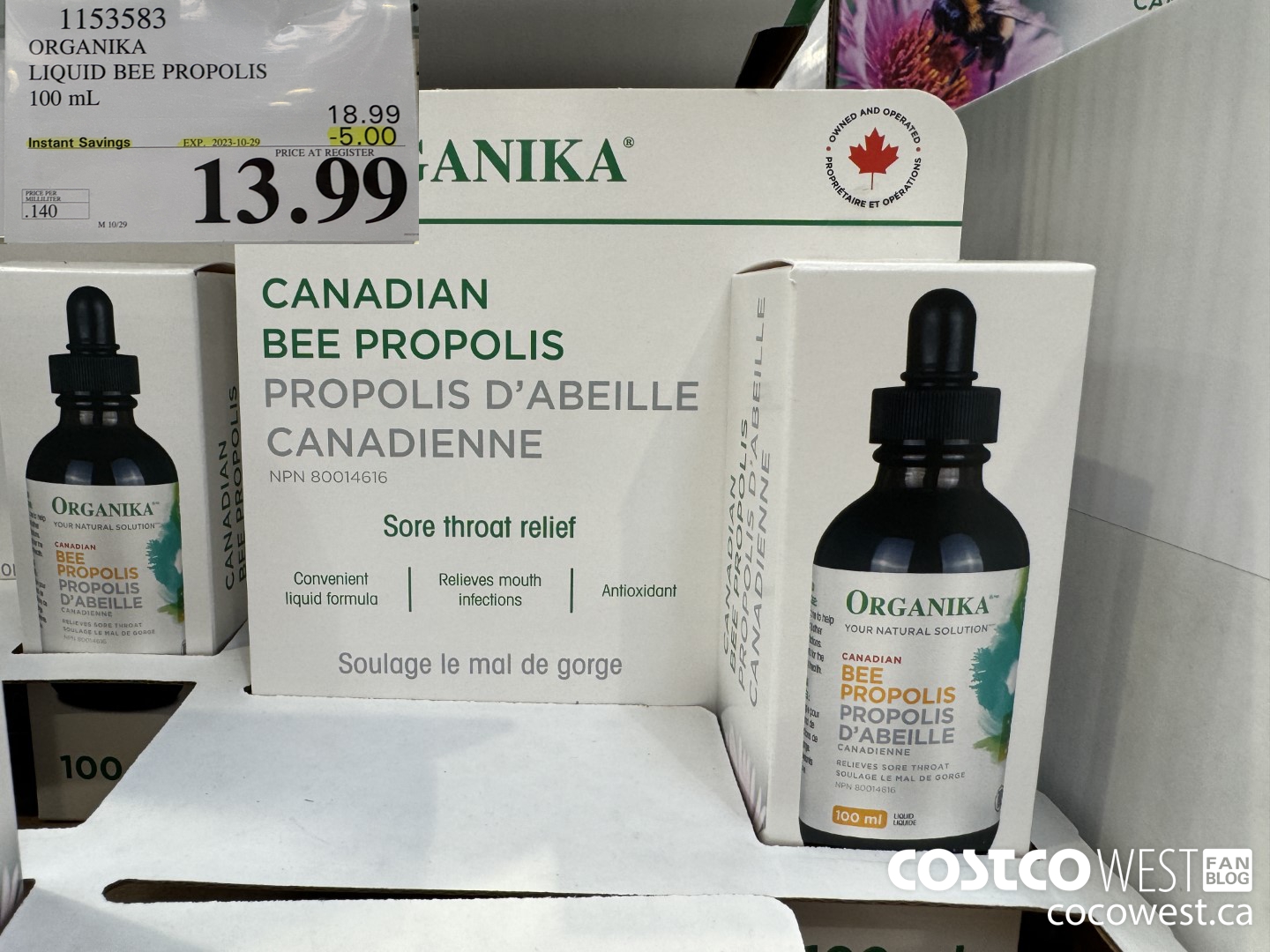 1153583 ORGANIKA LIQUID BEE PROPOLIS 100 mL ($5.00 INSTANT SAVINGS EXPIRES ON 2023-10-29) $13.99