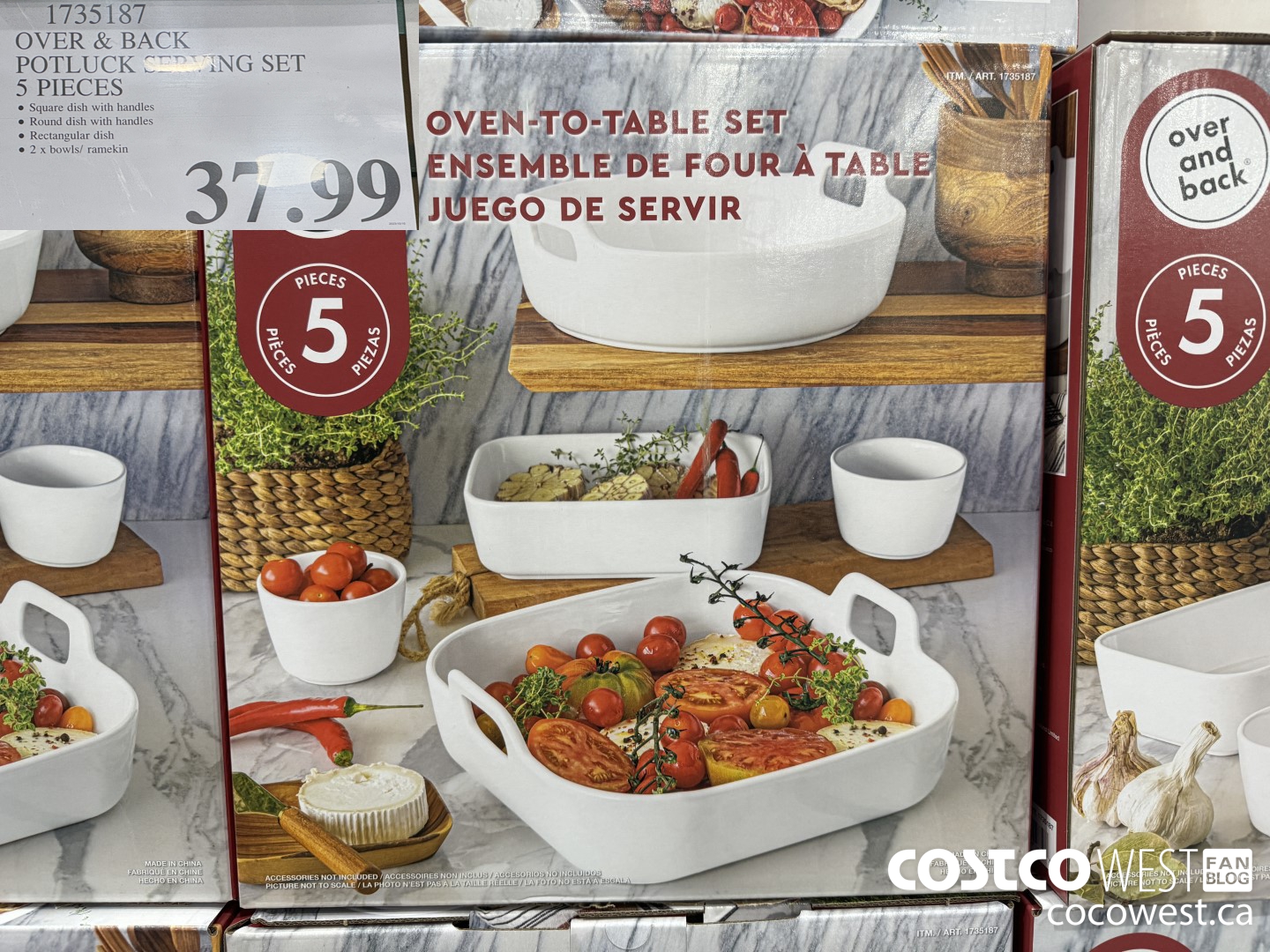 1735187 OVER & BACK POTLUCK SERVING SET 5 PIECES $37.99