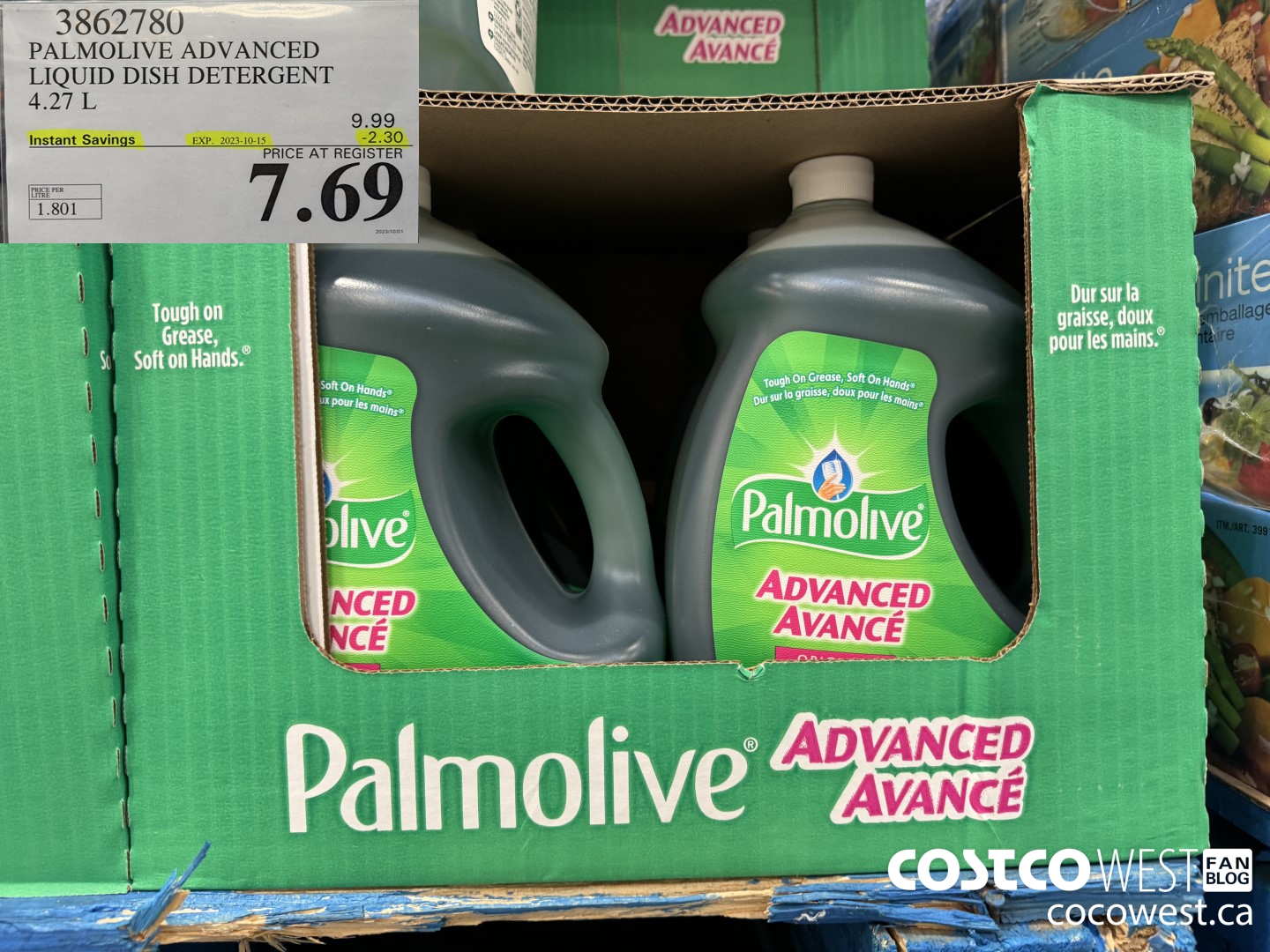 3862780 PALMOLIVE ADVANCED LIQUID DISH DETERGENT 4.27 L ($2.30 INSTANT SAVINGS EXPIRES ON 2023-10-15) $7.69
