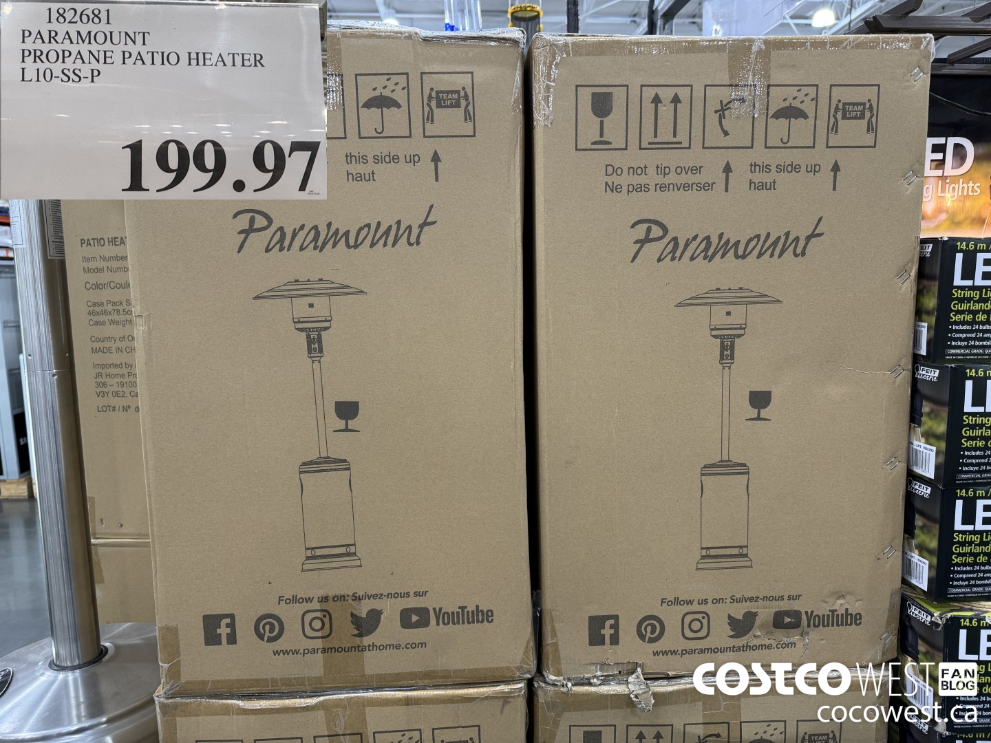 182681 PARAMOUNT PROPANE PATIO HEATER L10-SS-P $199.97