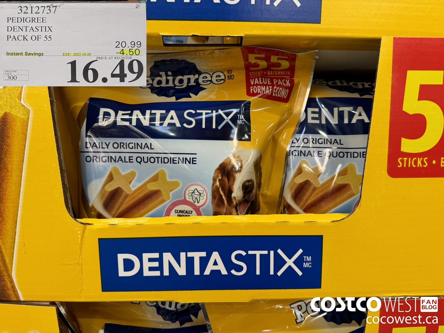 3212737 PEDIGREE DENTASTIX PACK OF 55 ($4.50 INSTANT SAVINGS EXPIRES ON 2023-10-29) $16.49