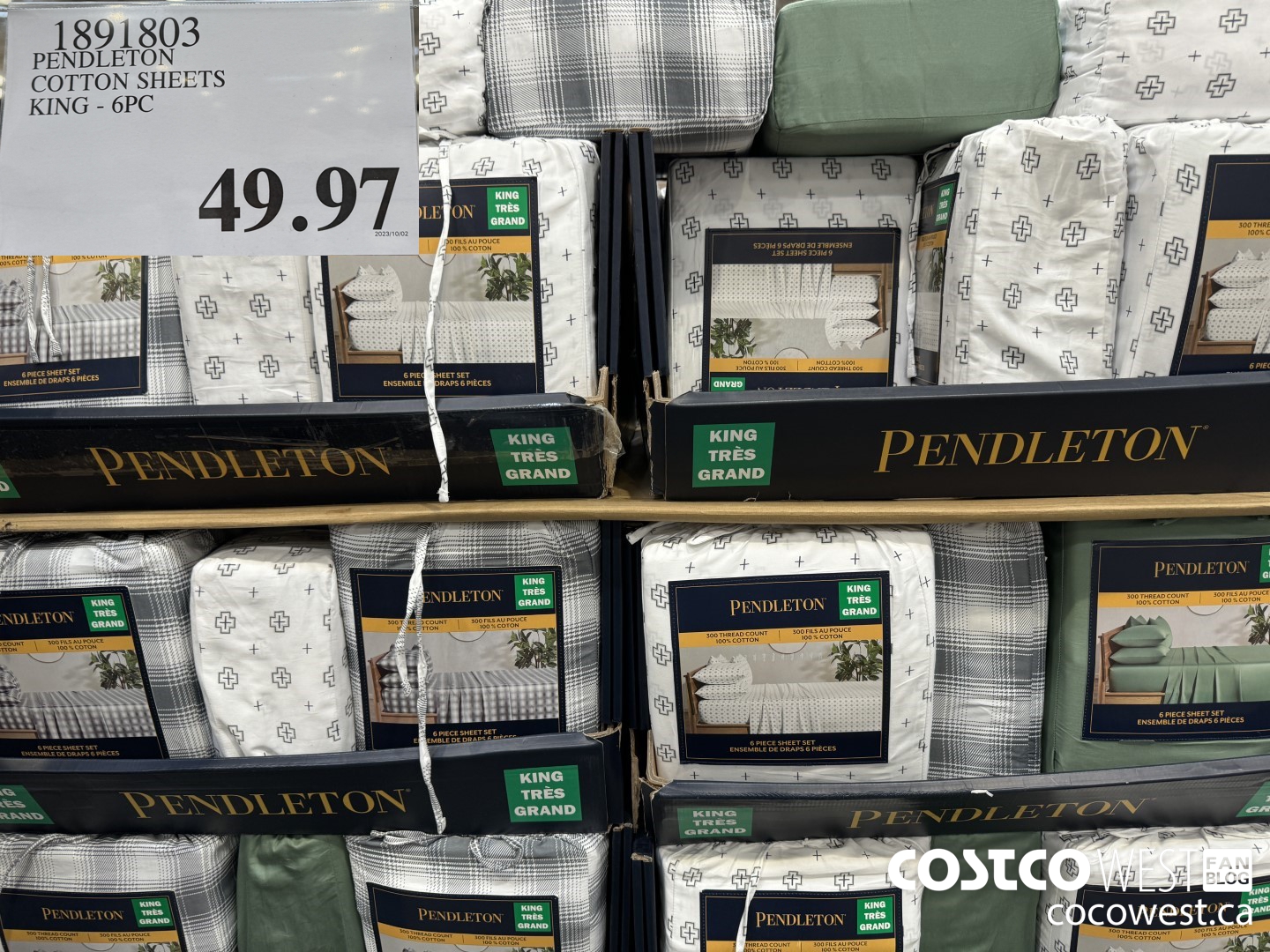 1891803 PENDLETON COTTON SHEETS KING 6PC $49.97