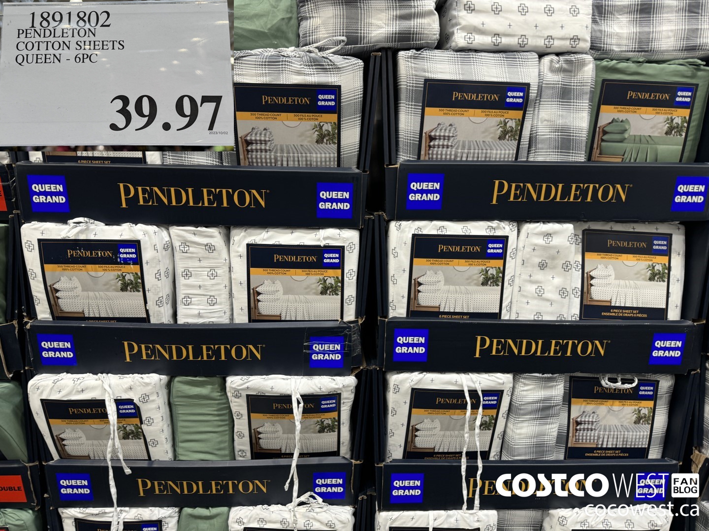 1891802 PENDLETON COTTON SHEETS QUEEN 6PC $39.97