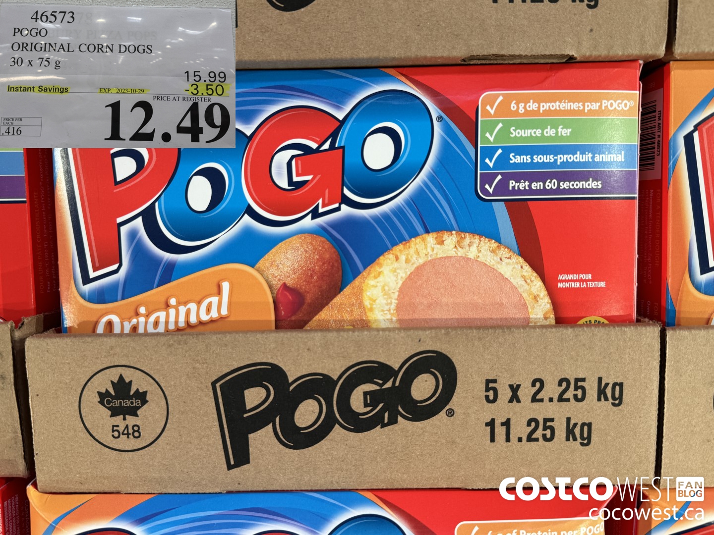 46573 POGO ORIGINAL CORN DOGS 30 X 75G ($3.50 INSTANT SAVINGS EXPIRES ON 2023-10-29) $12.49
