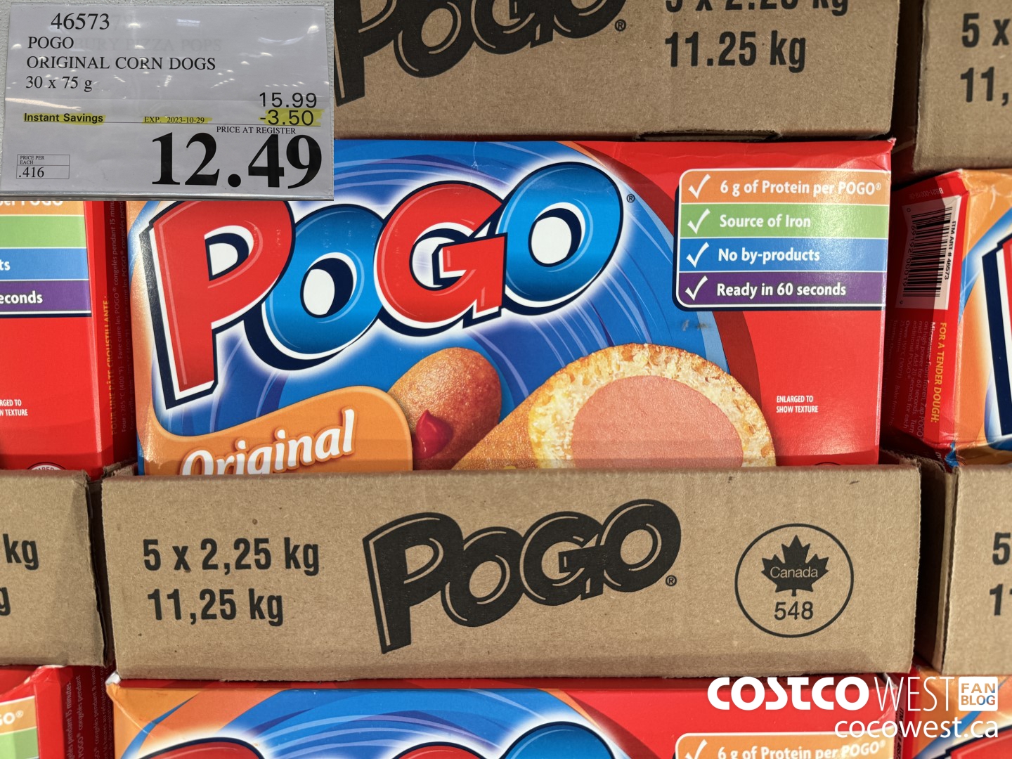 46573 POGO ORIGINAL CORN DOGS 30 X 75G ($3.50 INSTANT SAVINGS EXPIRES ON 2023-10-29) $12.49