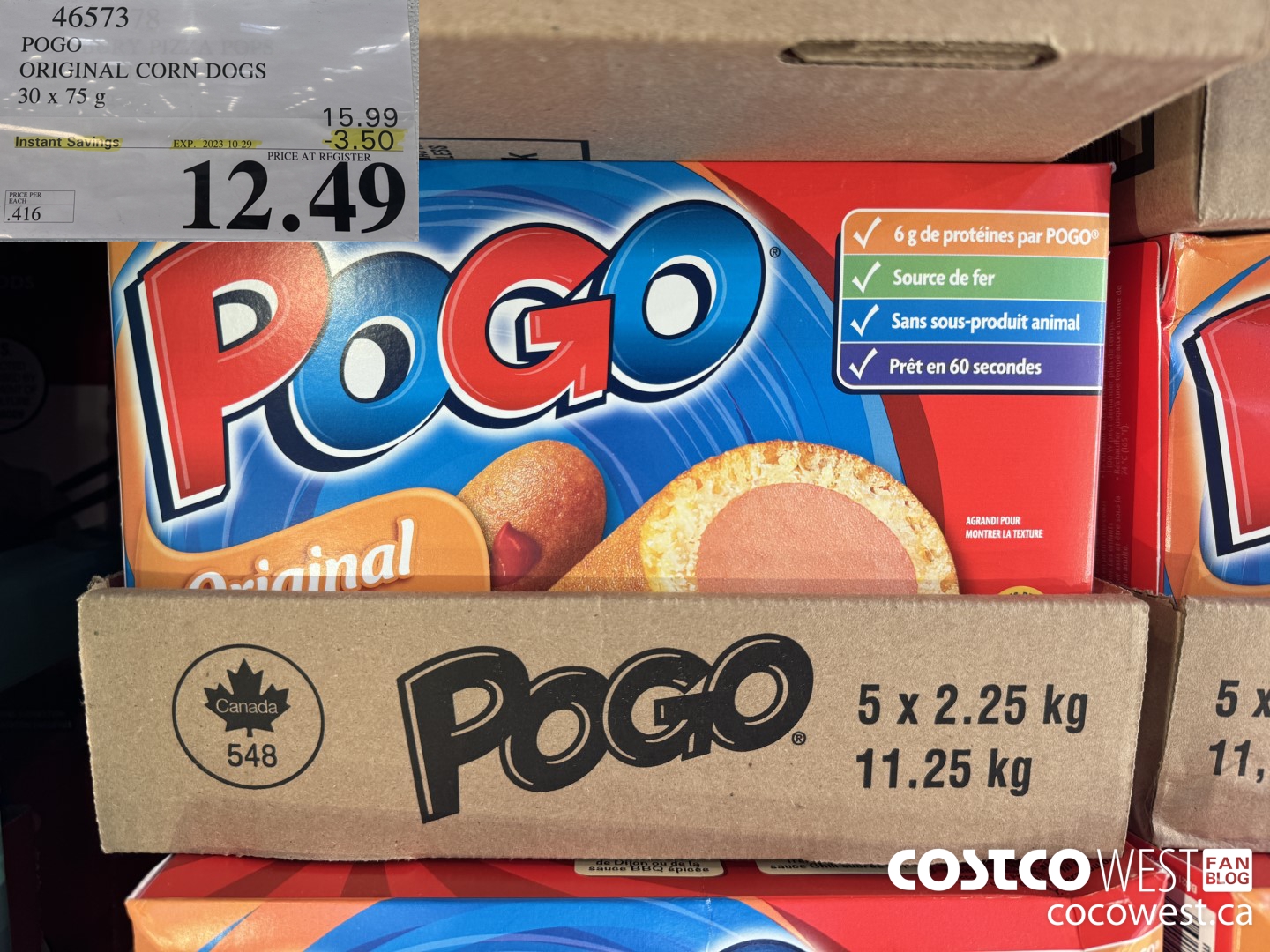 46573 POGO ORIGINAL CORN DOGS 30 X 75G ($3.50 INSTANT SAVINGS EXPIRES ON 2023-10-29) $12.49