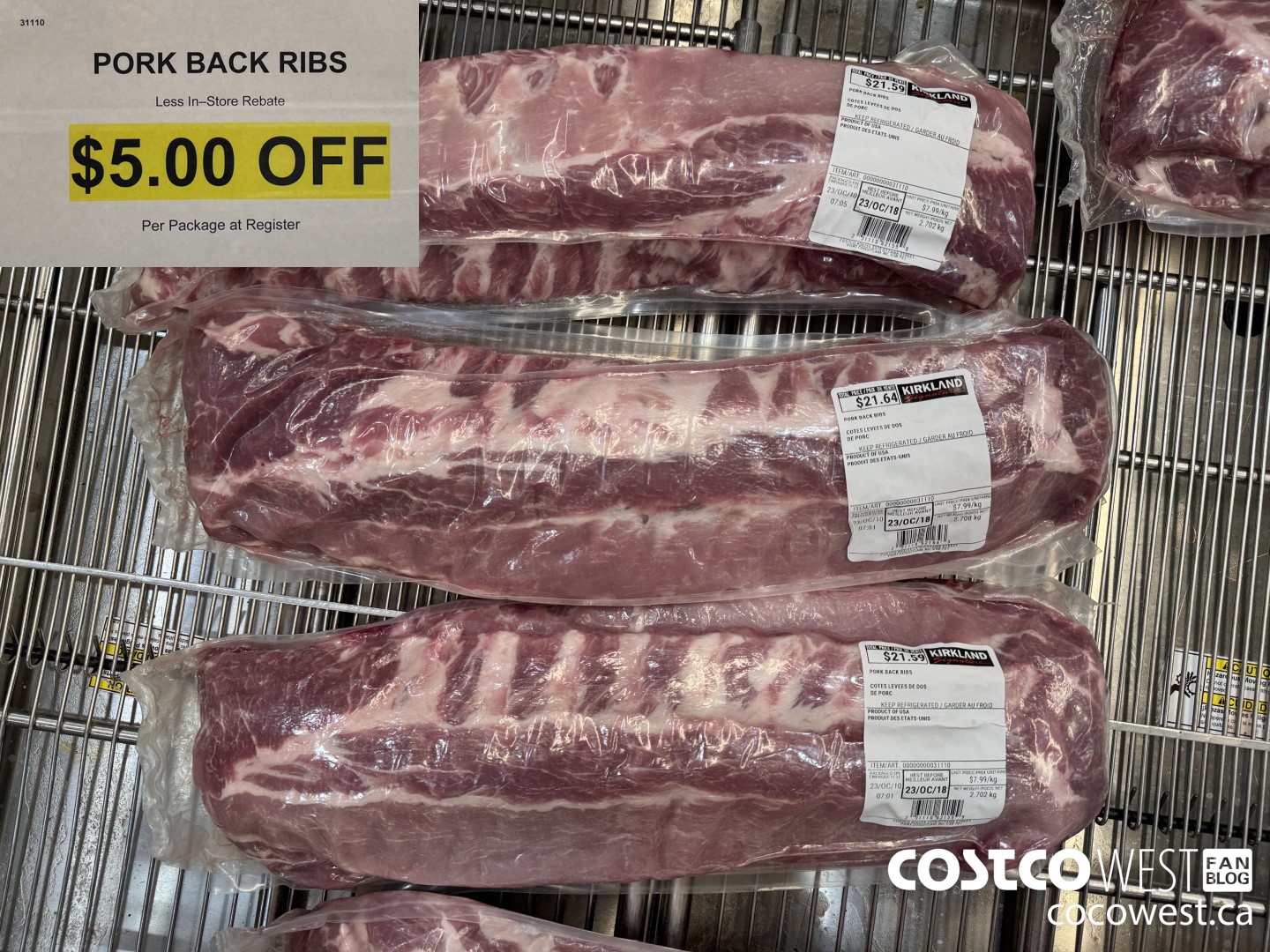 31110 PORK BACK RIBS ($5.00 INSTANT SAVINGS)