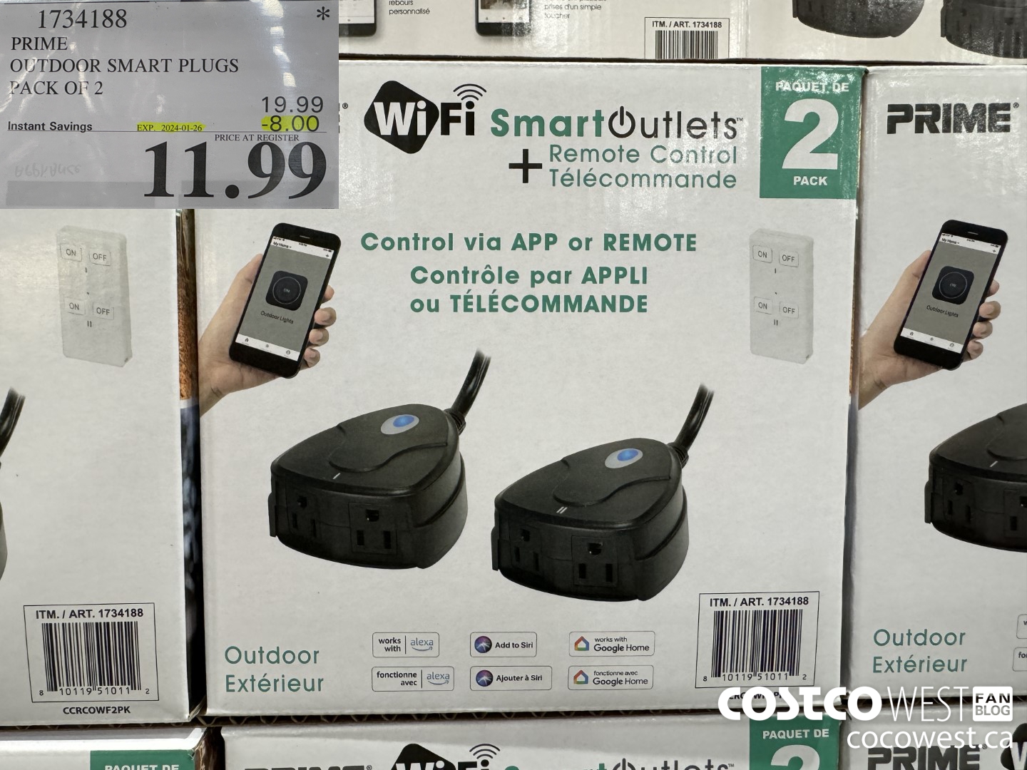 1734188 PRIME OUTDOOR SMART PLUGS PACK OF 2 ($8.00 INSTANT SAVINGS EXPIRES ON 2024-01-26) $11.99