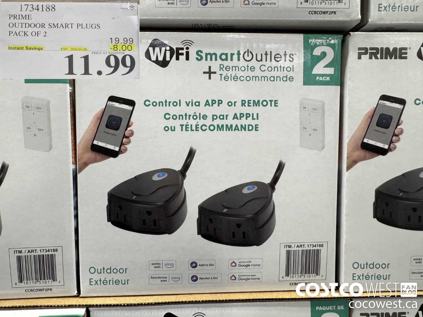 1734188 PRIME OUTDOOR SMART PLUGS PACK OF 2 ($8.00 INSTANT SAVINGS EXPIRES ON 2024-01-26) $11.99