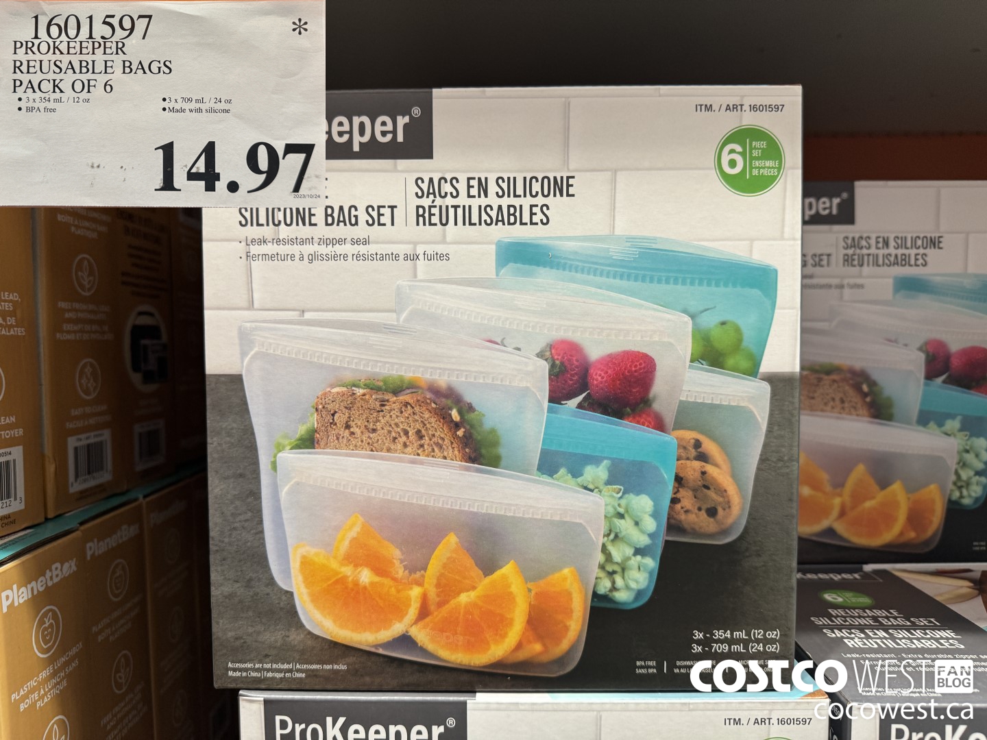 1601597 PROKEEPER REUSABLE BAGS PACK OF 6 $14.97