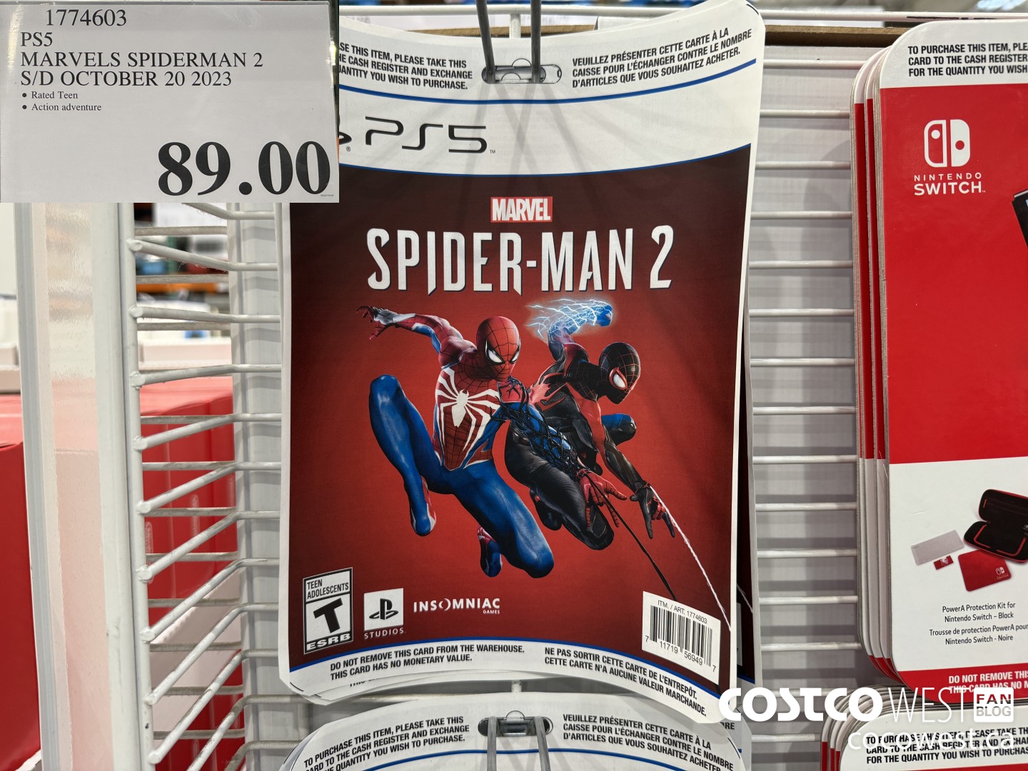 1774603 PS5 MARVEL SPIDERMAN 2 S/D OCTOBER 20 2023 $89.00