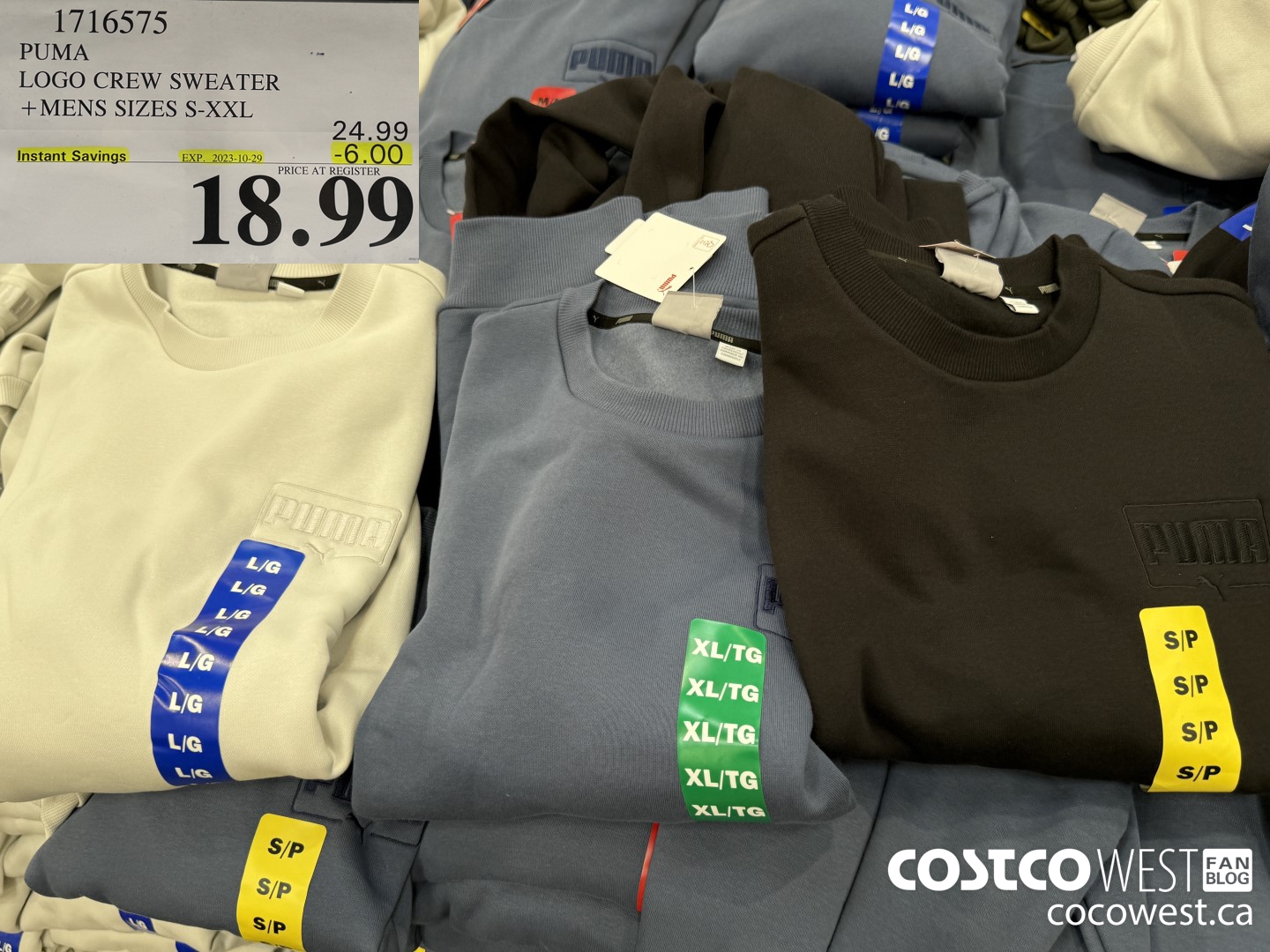 1716575 PUMA LOGO CREW SWEATER MENS SIZES S-XXL ($6.00 INSTANT SAVINGS EXPIRES ON 2023-10-29) $18.99