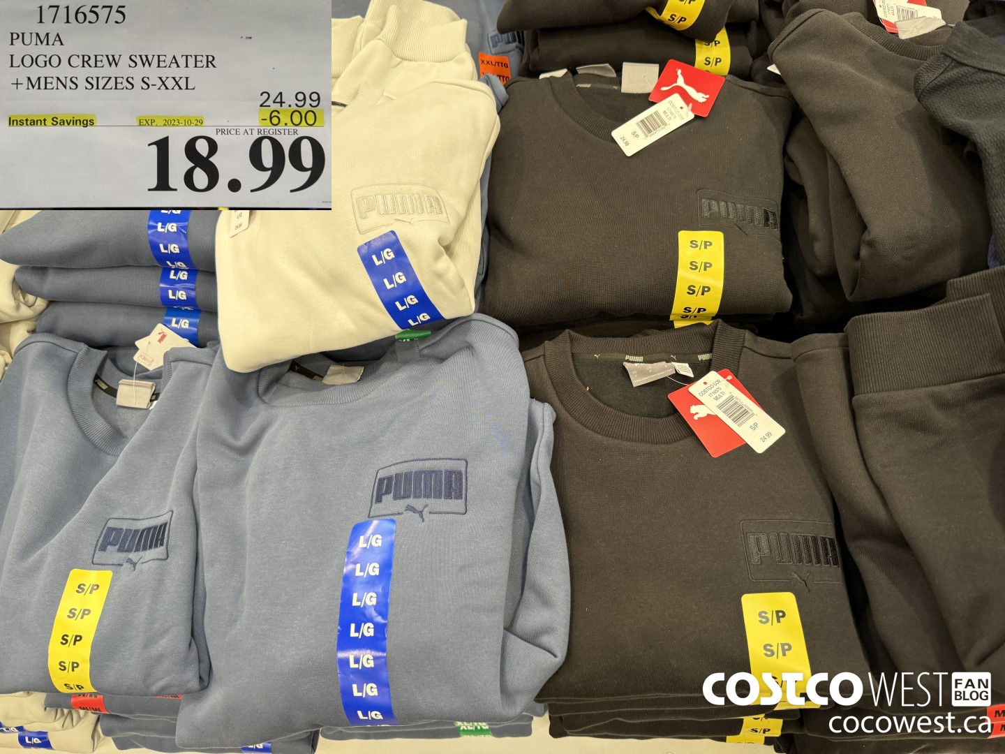 1716575 PUMA LOGO CREW SWEATER MENS SIZES S-XXL ($6.00 INSTANT SAVINGS EXPIRES ON 2023-10-29) $18.99