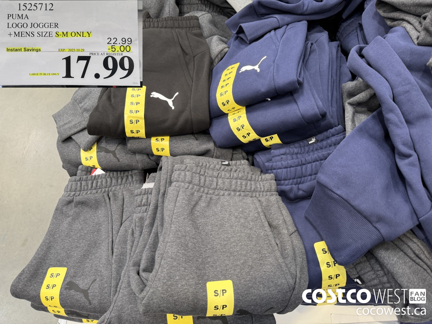 1525712 PUMA LOGO JOGGER MENS SIZES S-M ONLY ($5.00 INSTANT SAVINGS EXPIRES ON 2023-10-29) $17.99