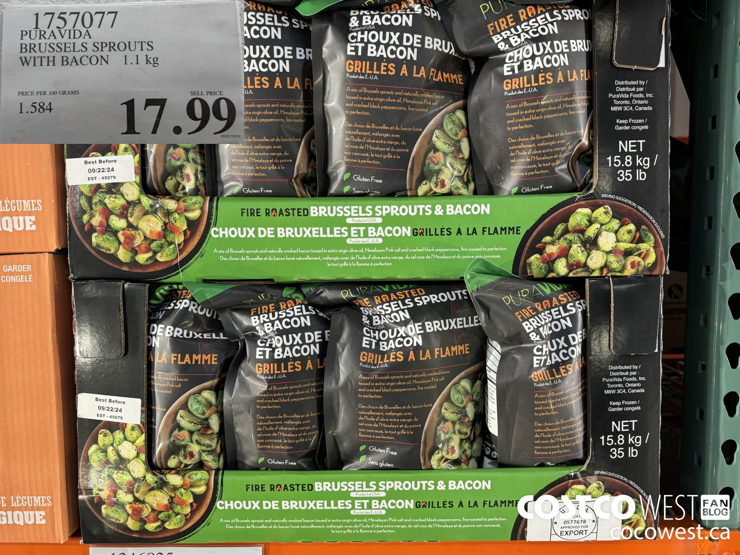 1757077 PURAVIDA BRUSSELS SPROUTS WITH BACON 1.1 KG $17.99