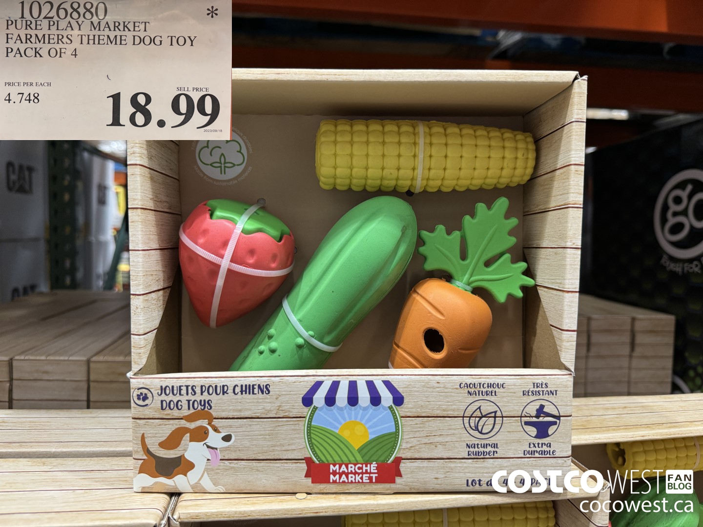 1026880 PURE PLAY MARKET FARMERS THEME DOG TOY PACK OF 4 $18.99