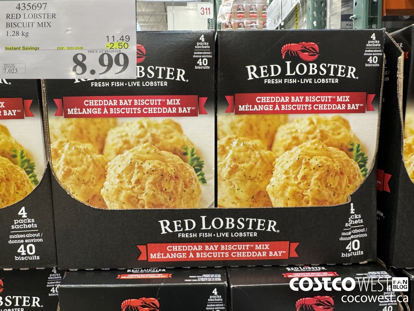 435697 RED LOBSTER BISCUIT MIX 1.28 kg ($2.50 INSTANT SAVINGS EXPIRES ON 2023-10-08) $8.99