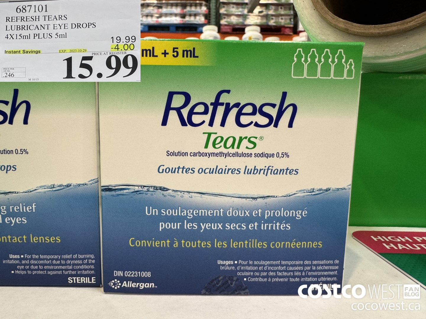 687101 REFRESH TEARS LUBRICANT EYE DROPS 4X15ml PLUS 5ml ($4.00 INSTANT SAVINGS EXPIRES ON 2023-10-29) $15.99