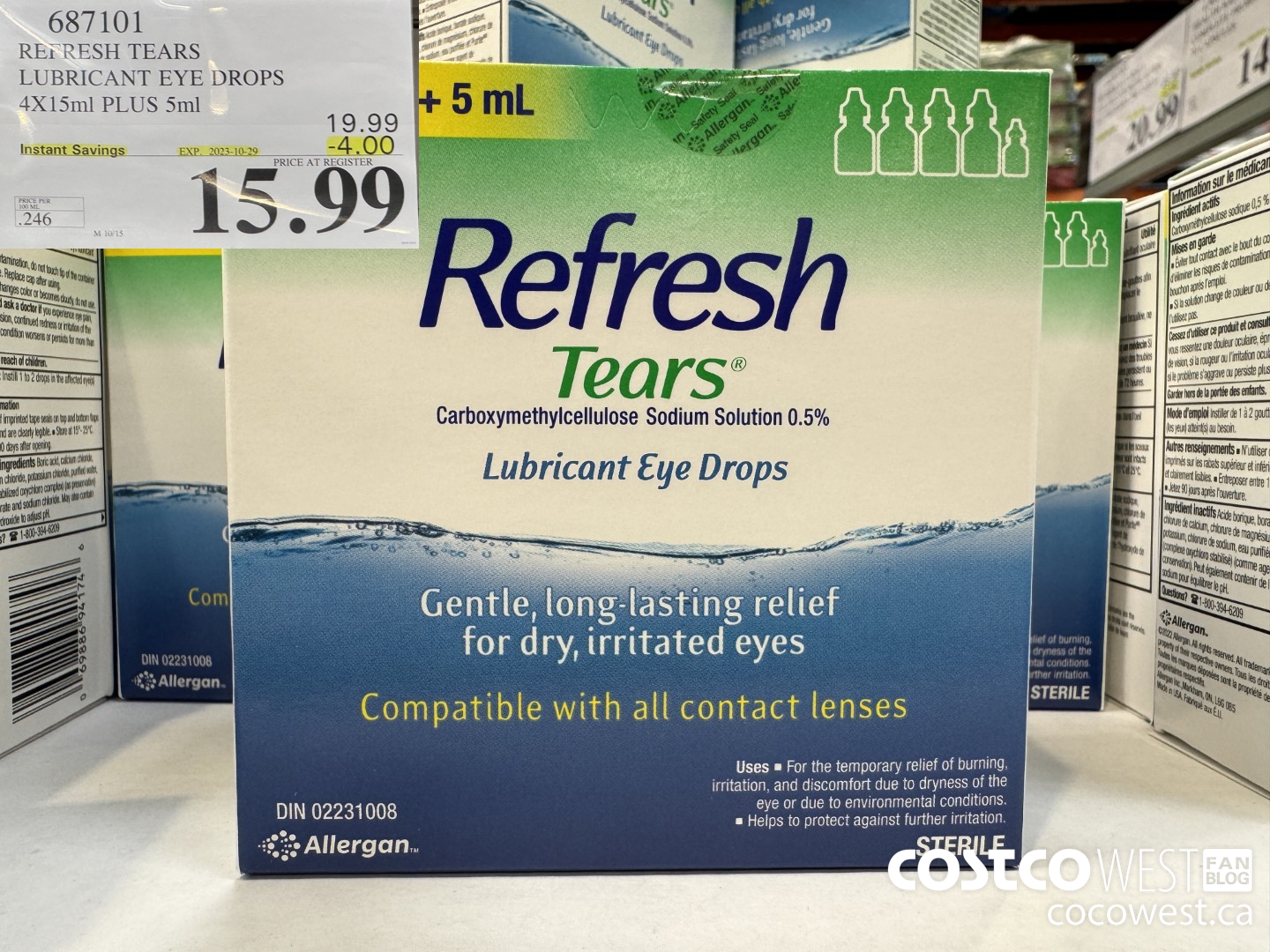 687101 REFRESH TEARS LUBRICANT EYE DROPS 4X15ml PLUS 5ml ($4.00 INSTANT SAVINGS EXPIRES ON 2023-10-29) $15.99