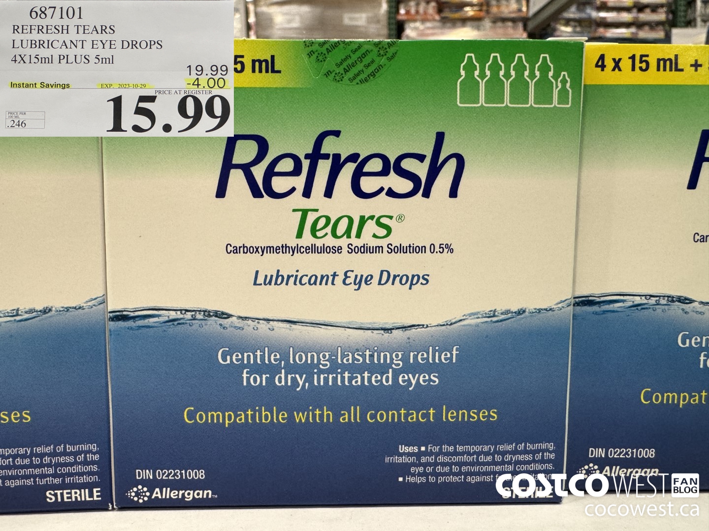 687101 REFRESH TEARS LUBRICANT EYE DROPS 4X15ml PLUS 5ml ($4.00 INSTANT SAVINGS EXPIRES ON 2023-10-29) $15.99