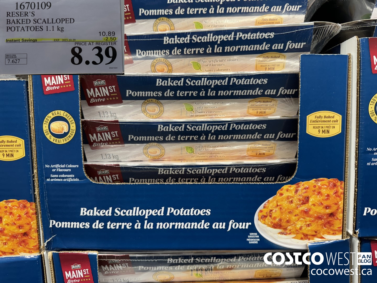 1670109 RESER'S BAKED SCALLOPED POTATOES 1.1 kg ($2.40 INSTANT SAVINGS EXPIRES ON 2023-10-29) $8.39