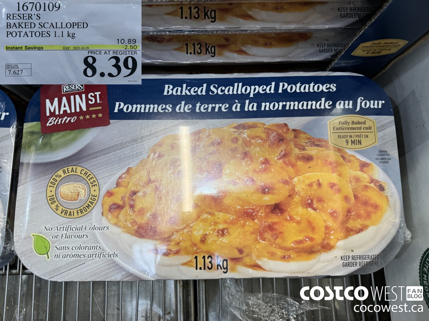 1670109 RESER'S BAKED SCALLOPED POTATOES 1.1 kg ($2.50 INSTANT SAVINGS EXPIRES ON 2023-10-29) $8.39