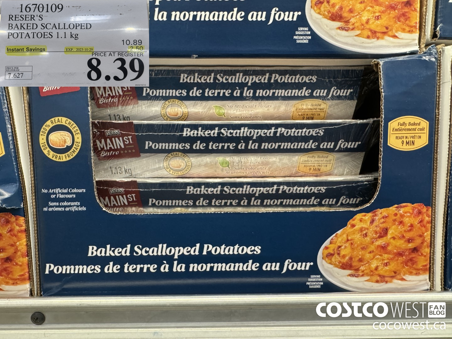 1670109 RESER'S BAKED SCALLOPED POTATOES 1.1 kg ($2.50 INSTANT SAVINGS EXPIRES ON 2023-10-29) $8.39