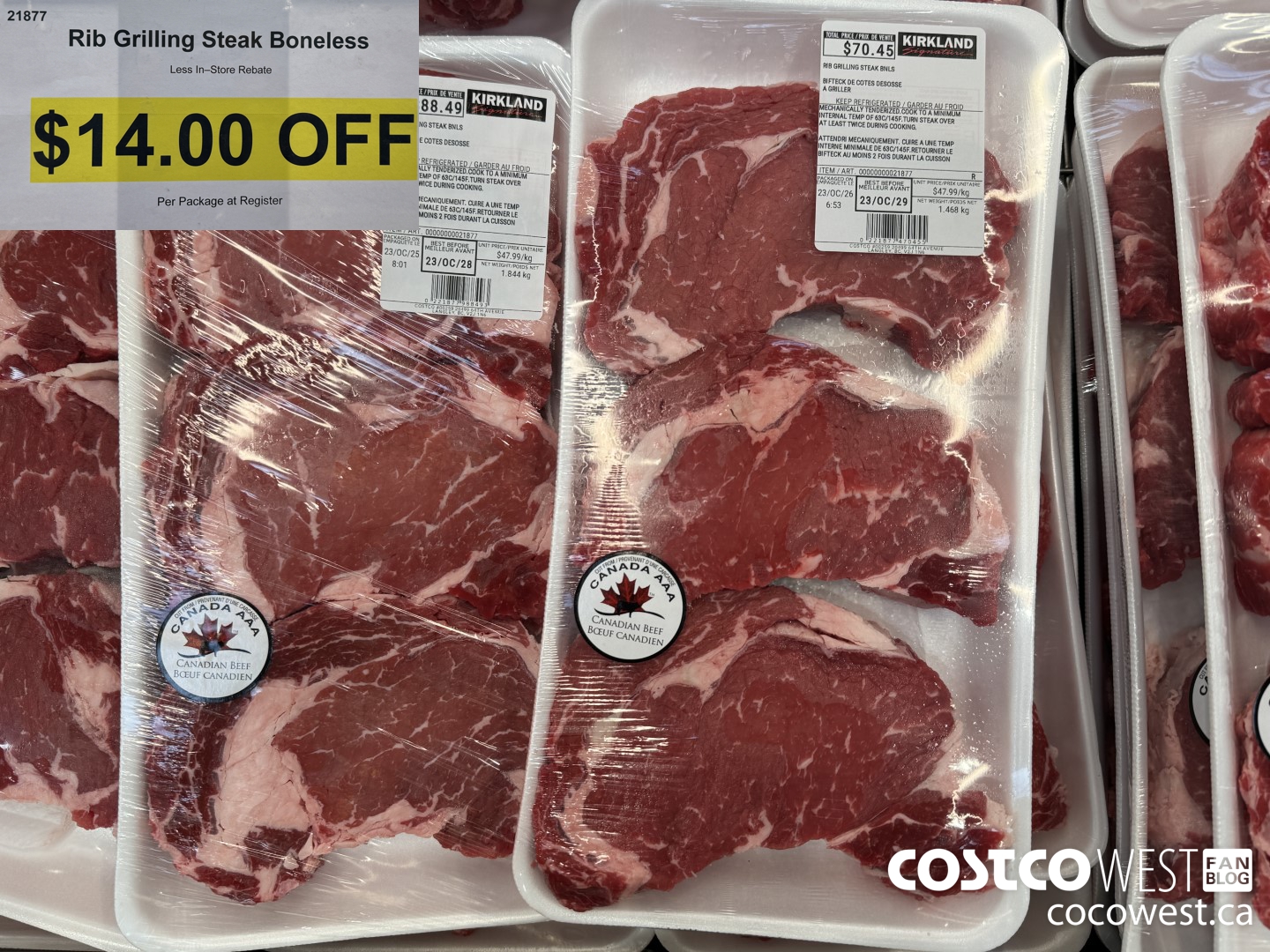 21877 Rib Grilling Steak Boneless  ($14.00 INSTANT SAVINGS)