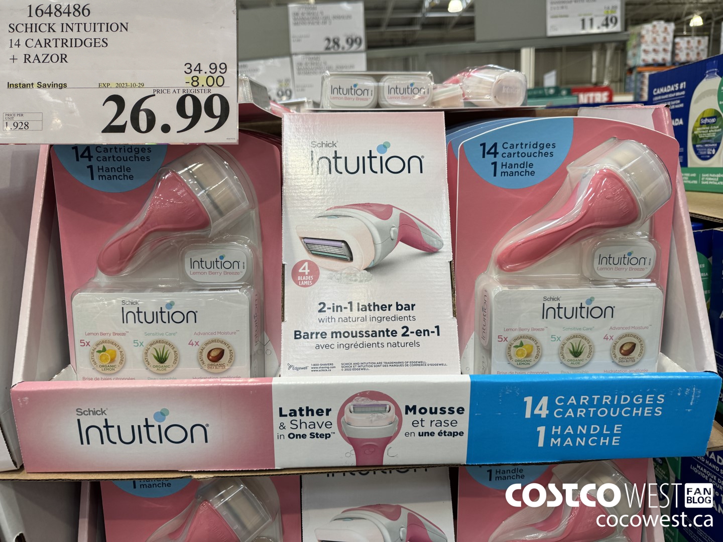 1648486 SCHICK INTUITION 14 CARTRIDGES + RAZOR ($8.00 INSTANT SAVINGS EXPIRES ON 2023-10-29) $26.99