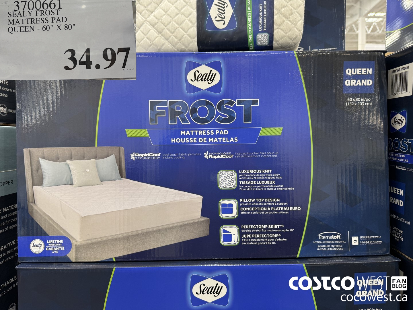 3700661 SEALY FROST MATTRESS PAD QUEEN - 60