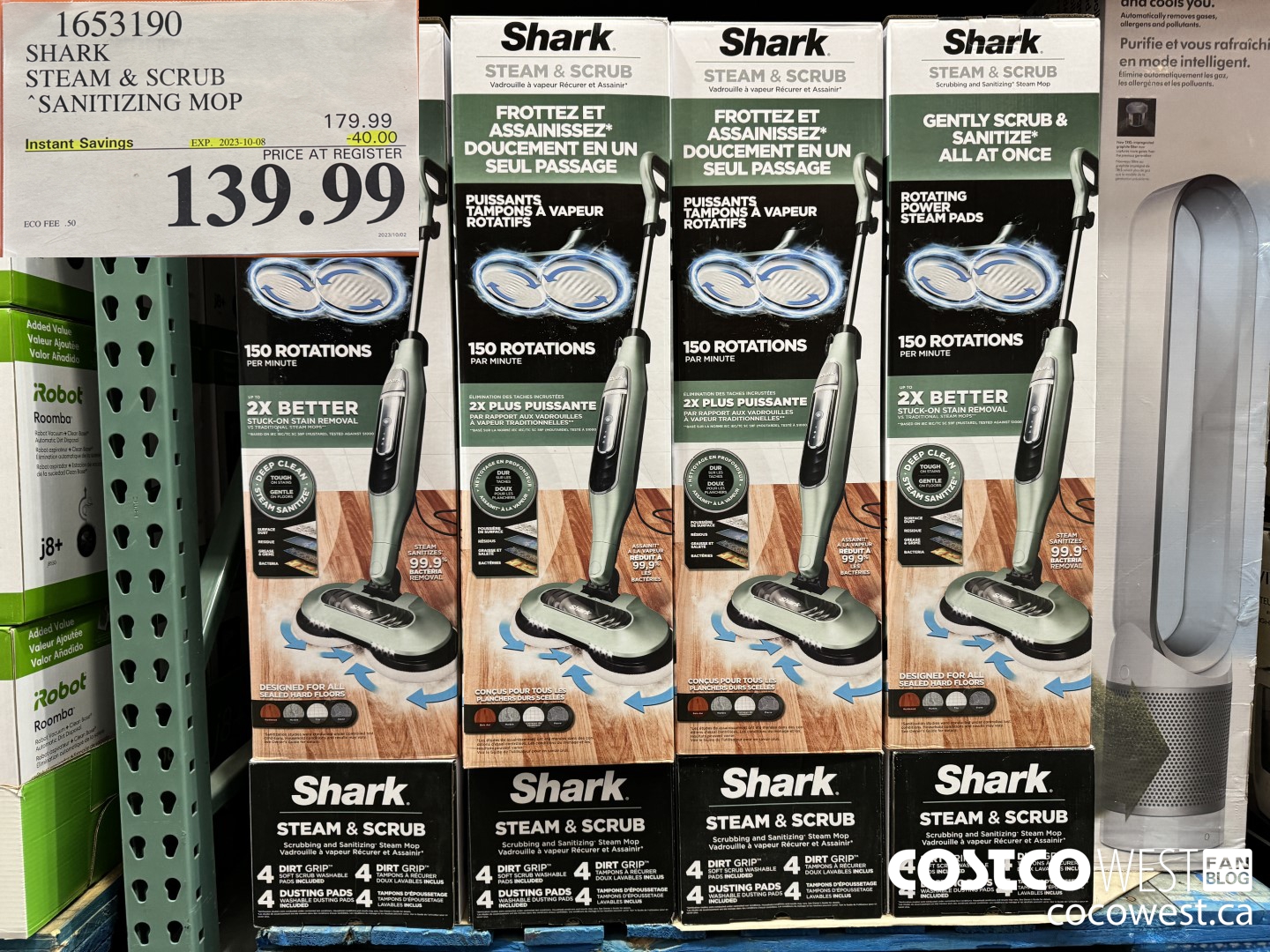 1653190 SHARK STEAM & SCRUB SANITIZING MOP ($40.00 INSTANT SAVINGS EXPIRES ON 2023-10-08) $139.99
