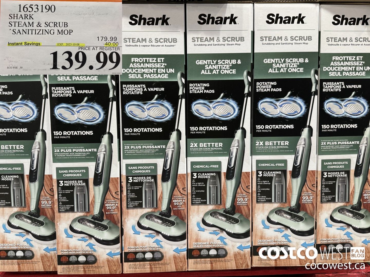 1653190 SHARK STEAM & SCRUB SANITIZING MOP ($40.00 INSTANT SAVINGS EXPIRES ON 2023-10-08) $139.99