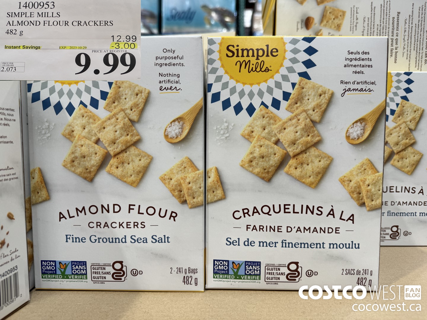 1400953 SIMPLE MILLS ALMOND FLOUR CRACKERS 482 g ($3.00 INSTANT SAVINGS EXPIRES ON 2023-10-29) $9.99