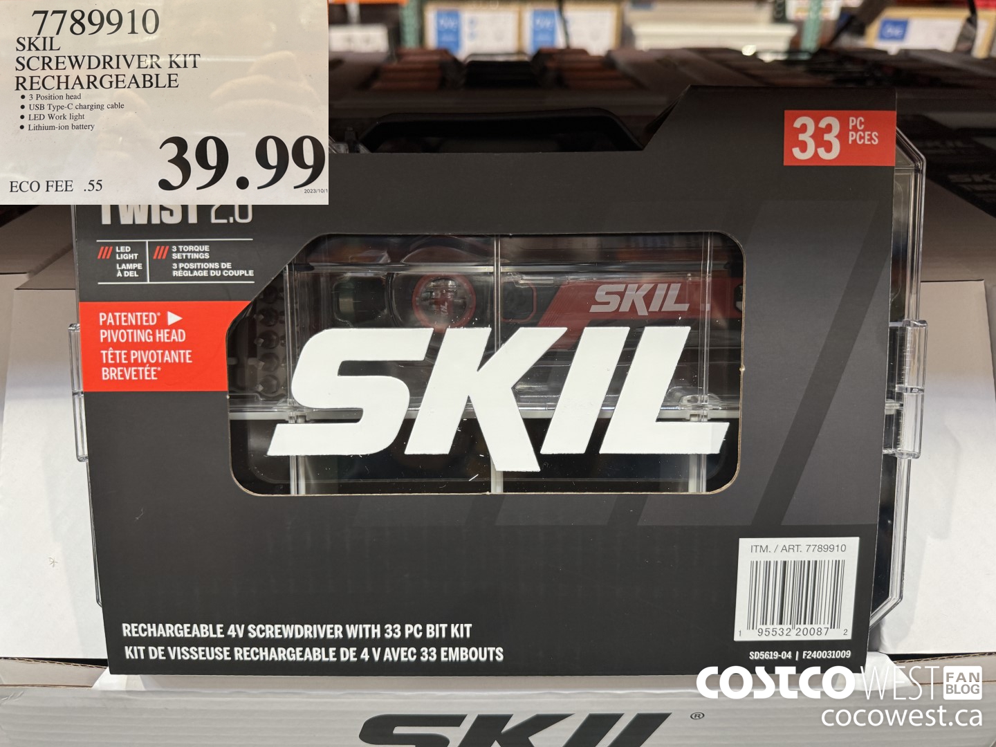 7789910 SKIL SCREWDRIVER KIT RECHARGEABLE $39.99