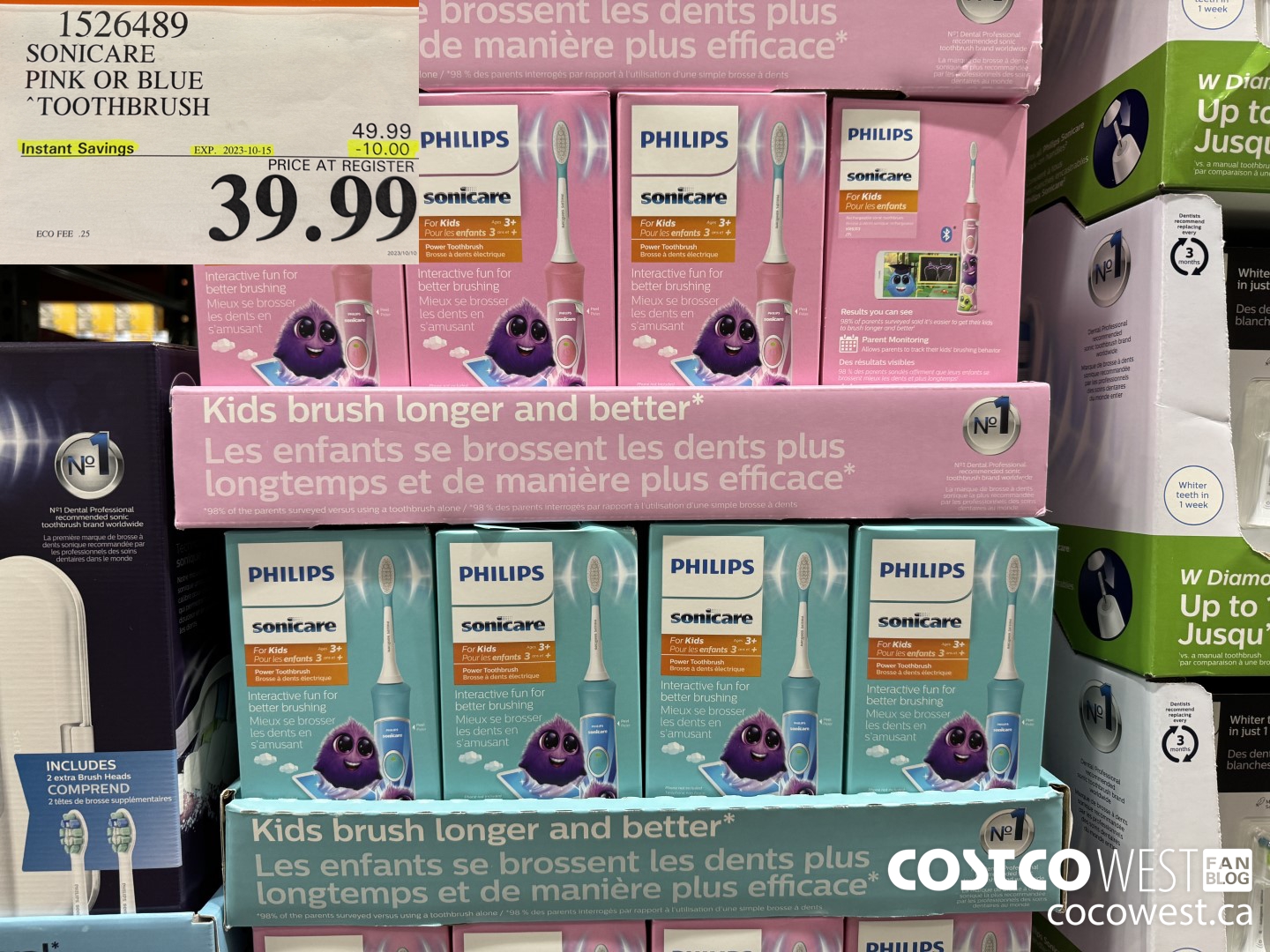 1526489 SONICARE PINK OR BLUE TOOTHBRUSH ($10.00 INSTANT SAVINGS EXPIRES ON 2023-10-15) $39.99