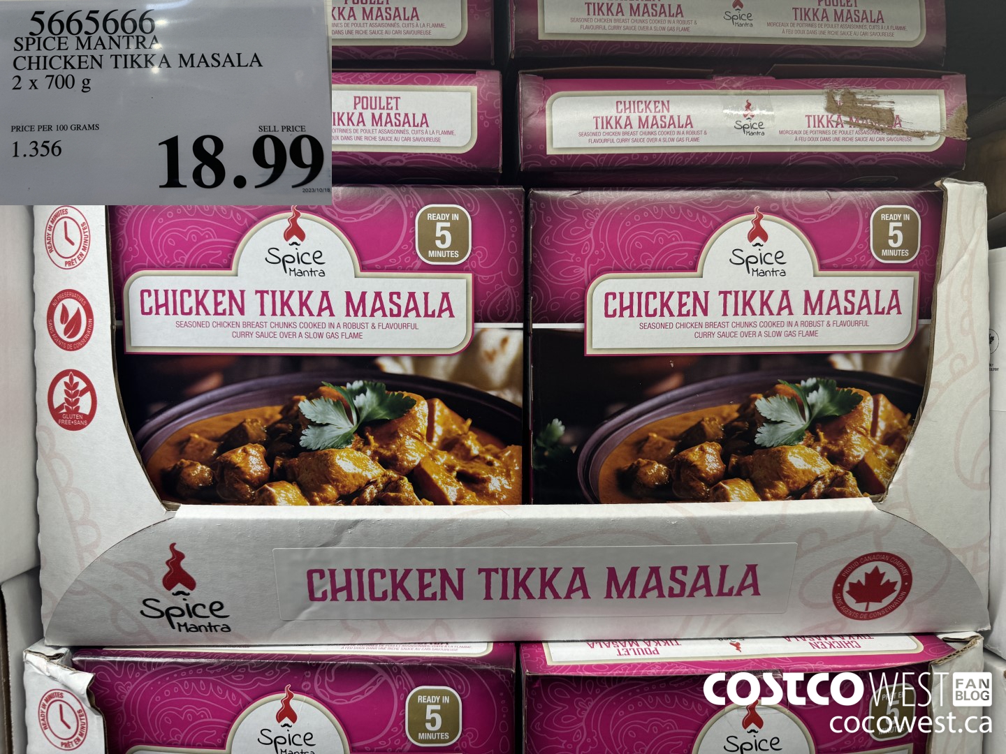5665666 SPICE MANTRA CHICKEN TIKKA MASALA 2 X 700G $18.99