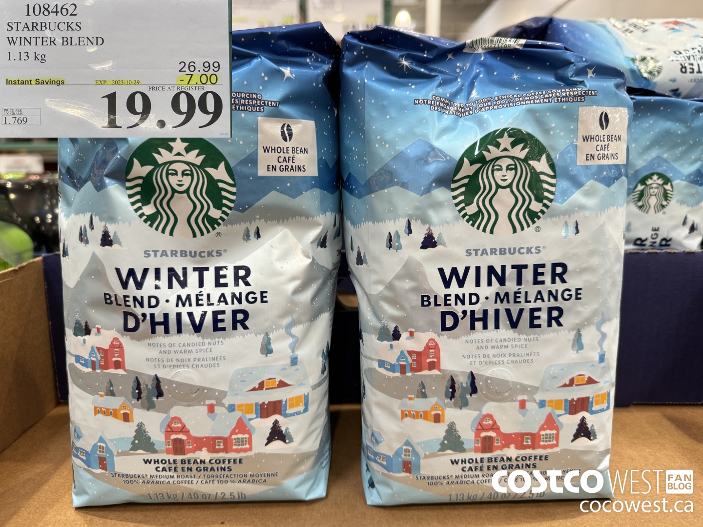 108462 STARBUCKS WINTER BLEND 1.13 KG ($7.00 INSTANT SAVINGS EXPIRES ON 2023-10-29) $19.99