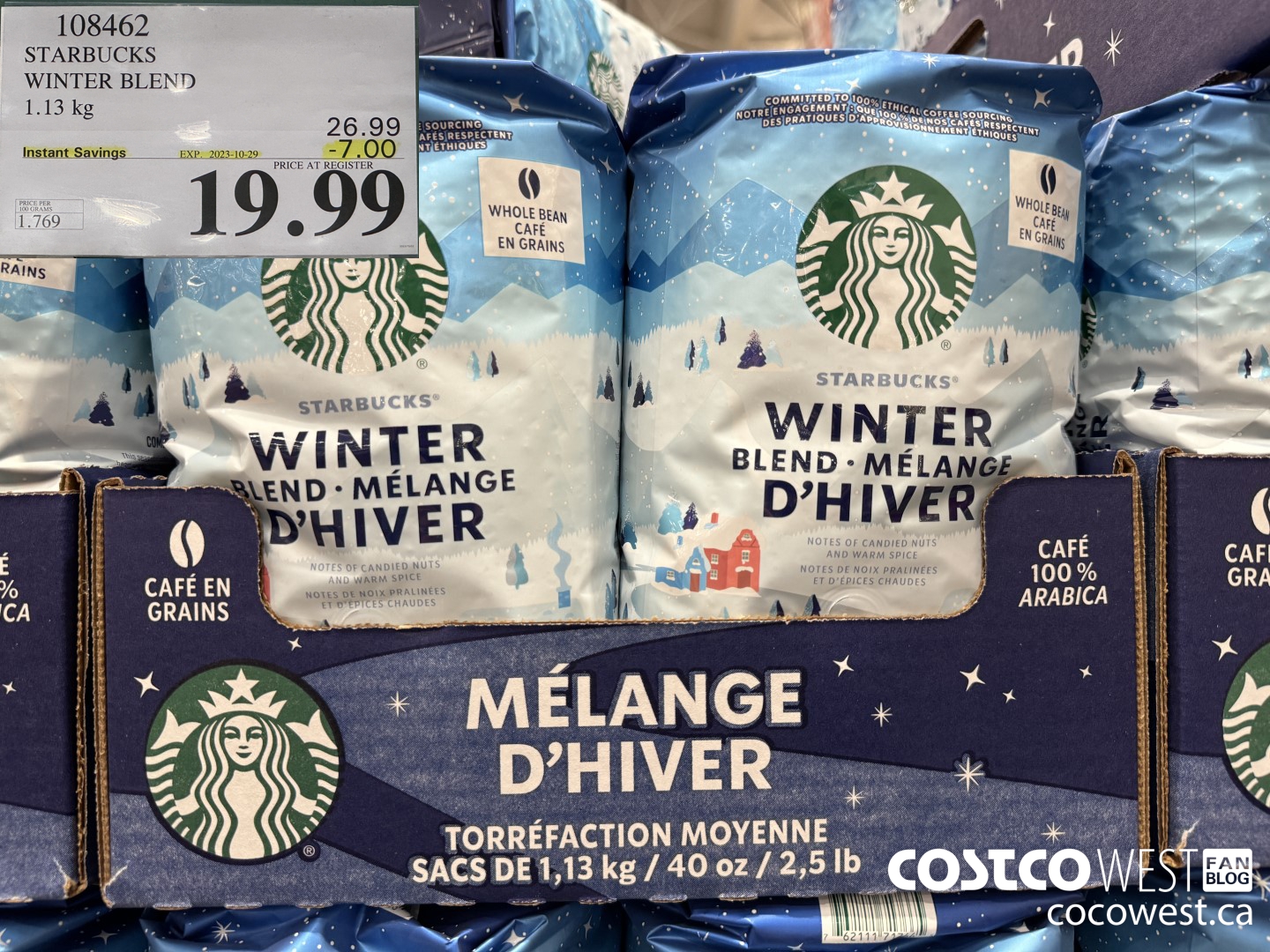 108462 STARBUCKS WINTER BLEND 1.13 KG ($7.00 INSTANT SAVINGS EXPIRES ON 2023-10-29) $19.99