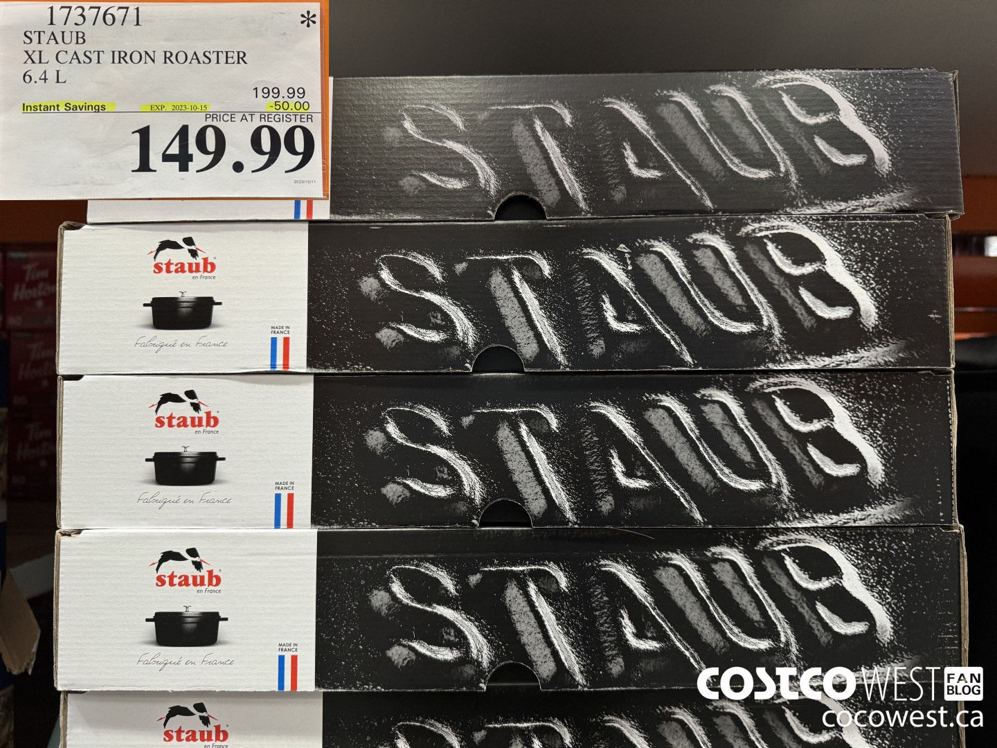 1737671 STAUB XL CAST IRON ROASTER 6.4L ($50.00 INSTANT SAVINGS EXPIRES ON 2023-10-15) $149.99