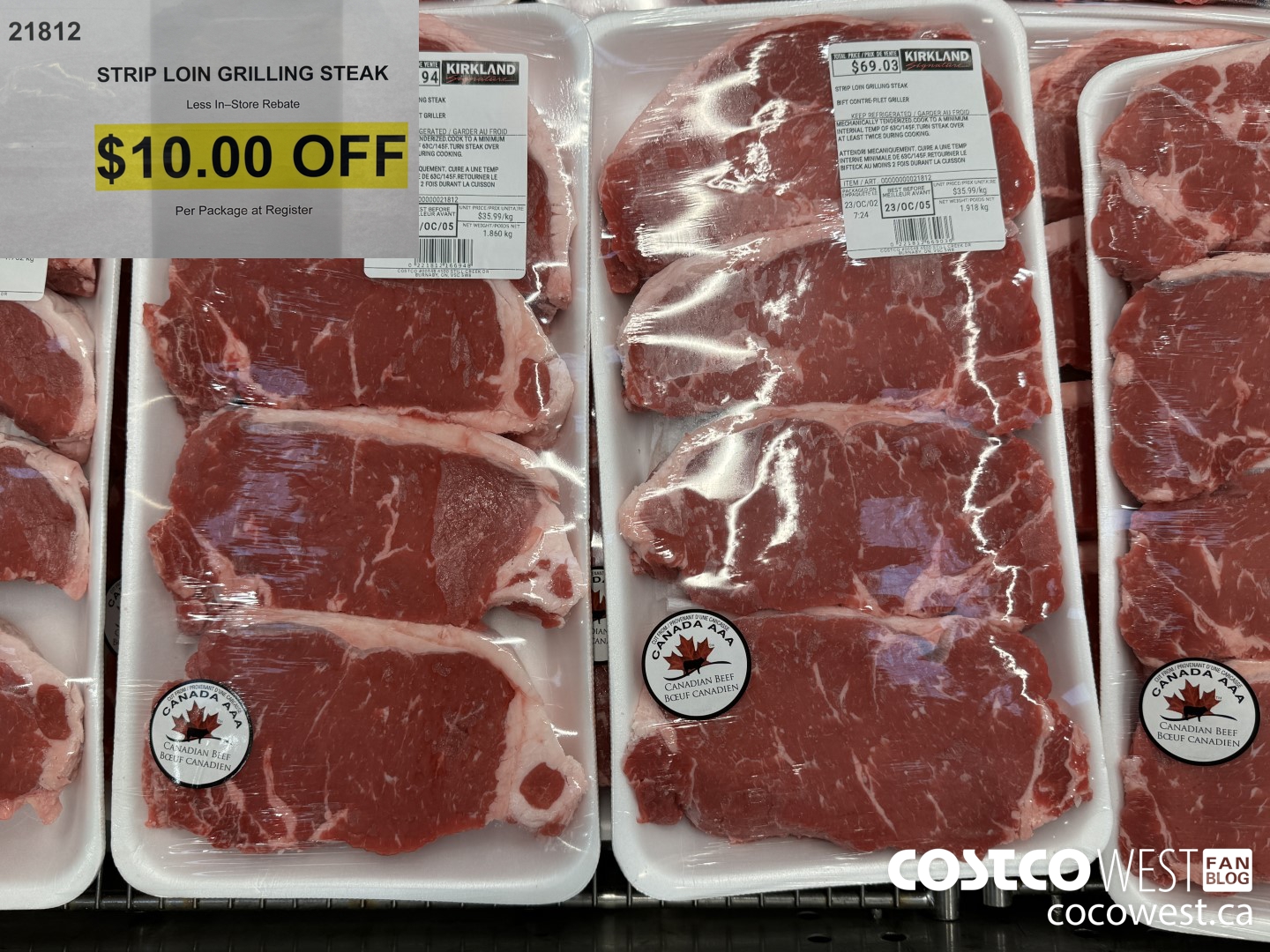 21812 STRIP LOIN GRILLING STEAK ($10.00 INSTANT SAVINGS)