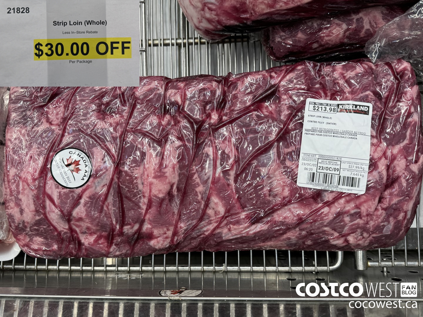 21828 STRIP LOIN (WHOLE) ($30.00 INSTANT SAVINGS)