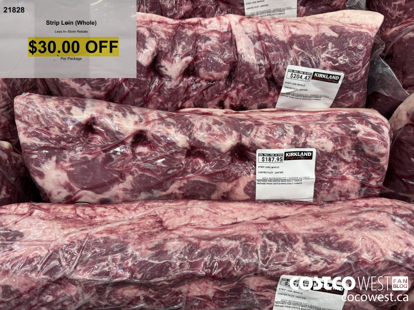 21828 STRIP LOIN (WHOLE) ($30.00 INSTANT SAVINGS)