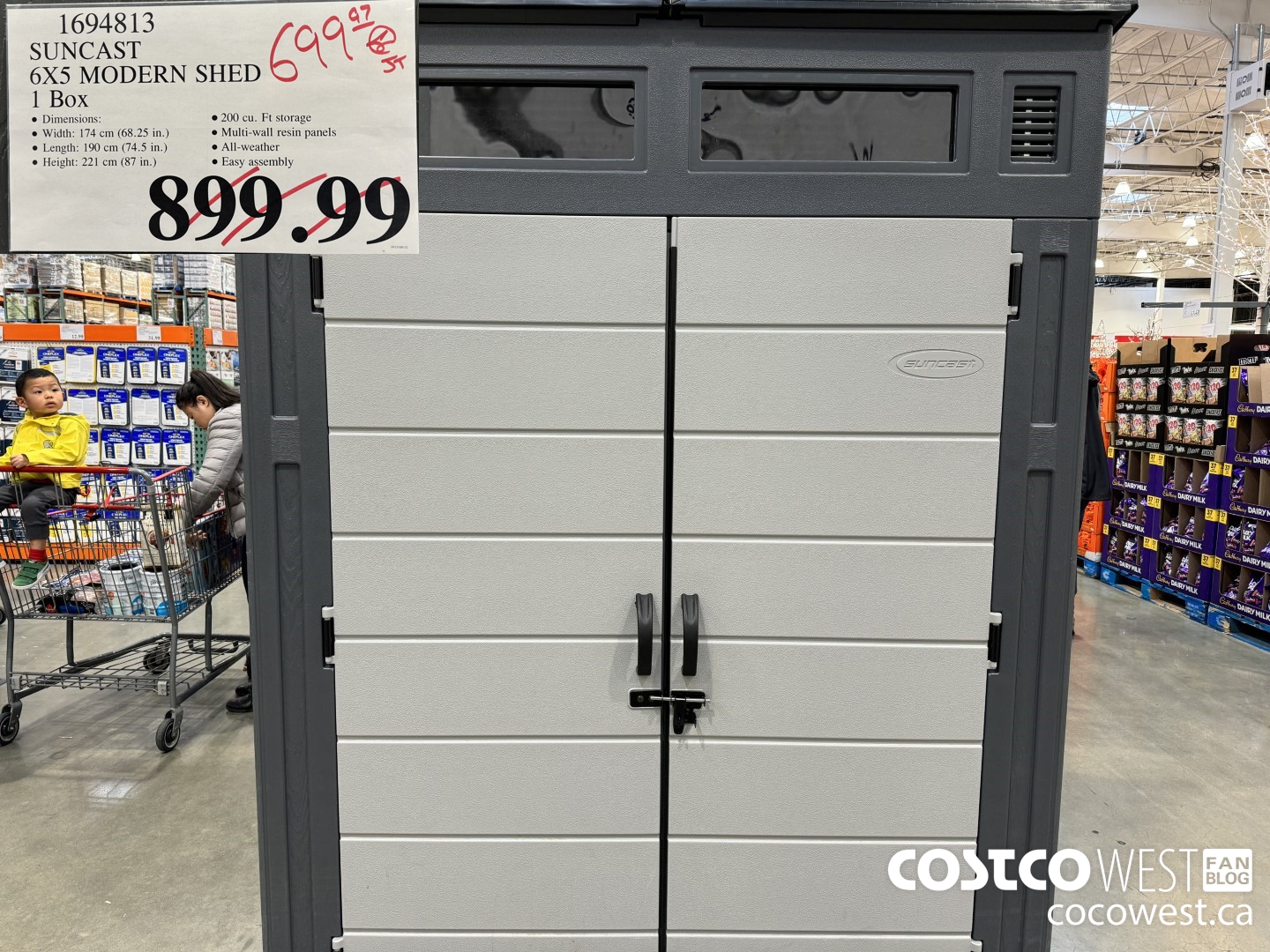 1694813 SUNCAST 6X5 MODERN SHED 1 BOX $699.97