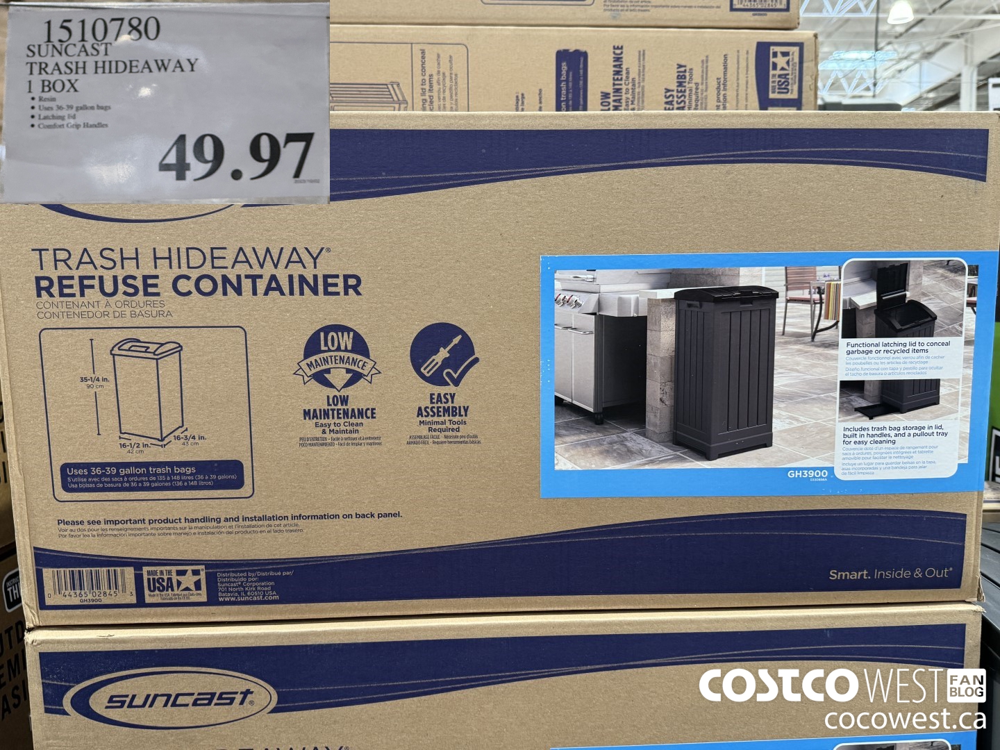 1510780 SUNCAST TRASH HIDEAWAY 1 BOX $49.97