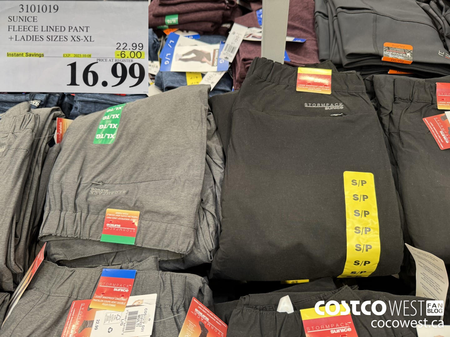 3101019 SUNICE FLEECE LINED PANT LADIES SIZES XS-XL ($6.00 INSTANT SAVINGS EXPIRES ON 2023-10-08) $16.99