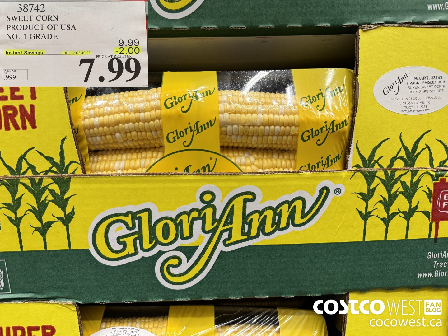 38742 SWEET CORN PRODUCT OF USA NO. 1 GRADE ($2.00 INSTANT SAVINGS EXPIRES ON 2023-10-22) $7.99