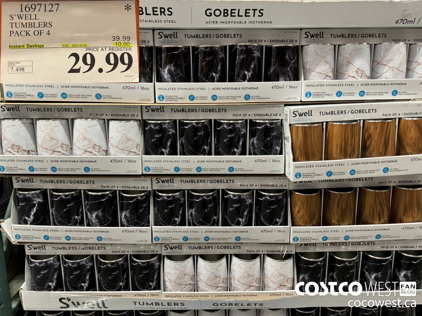 1697127 S'WELL WINE TUMBLERS PACK OF 4 ($10.00 INSTANT SAVINGS EXPIRES ON 2023-10-08) $29.99