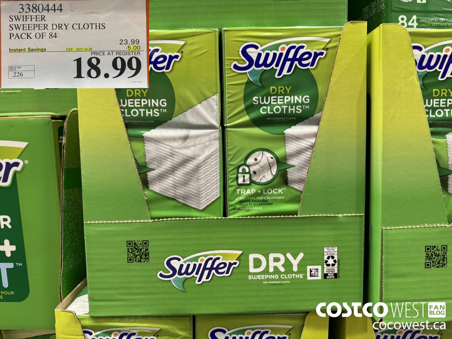 3380444 SWIFFER SWEEPER DRY CLOTHS PACK OF 84 ($5.00 INSTANT SAVINGS EXPIRES ON 2023-10-29) $18.99