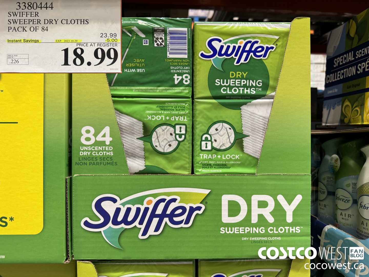 3380444 SWIFFER SWEEPER DRY CLOTHS PACK OF 84 ($5.00 INSTANT SAVINGS EXPIRES ON 2023-10-29) $18.99
